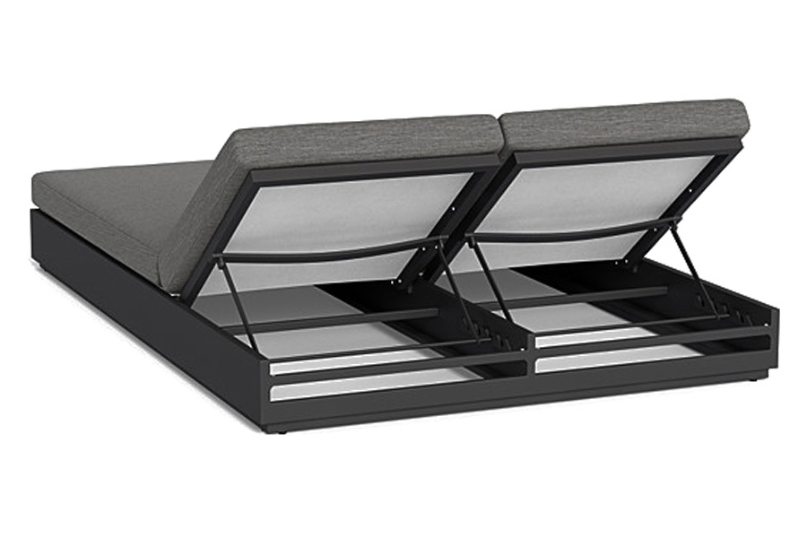 Harbour Hayman Double Sun Lounge - Aluminum Asteroid, Lisos Grafito