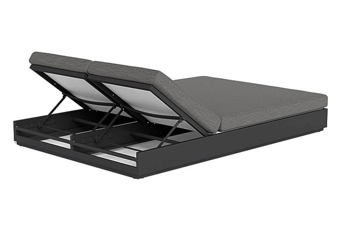 Harbour Hayman Double Sun Lounge - Aluminum Asteroid, Riviera Ivory