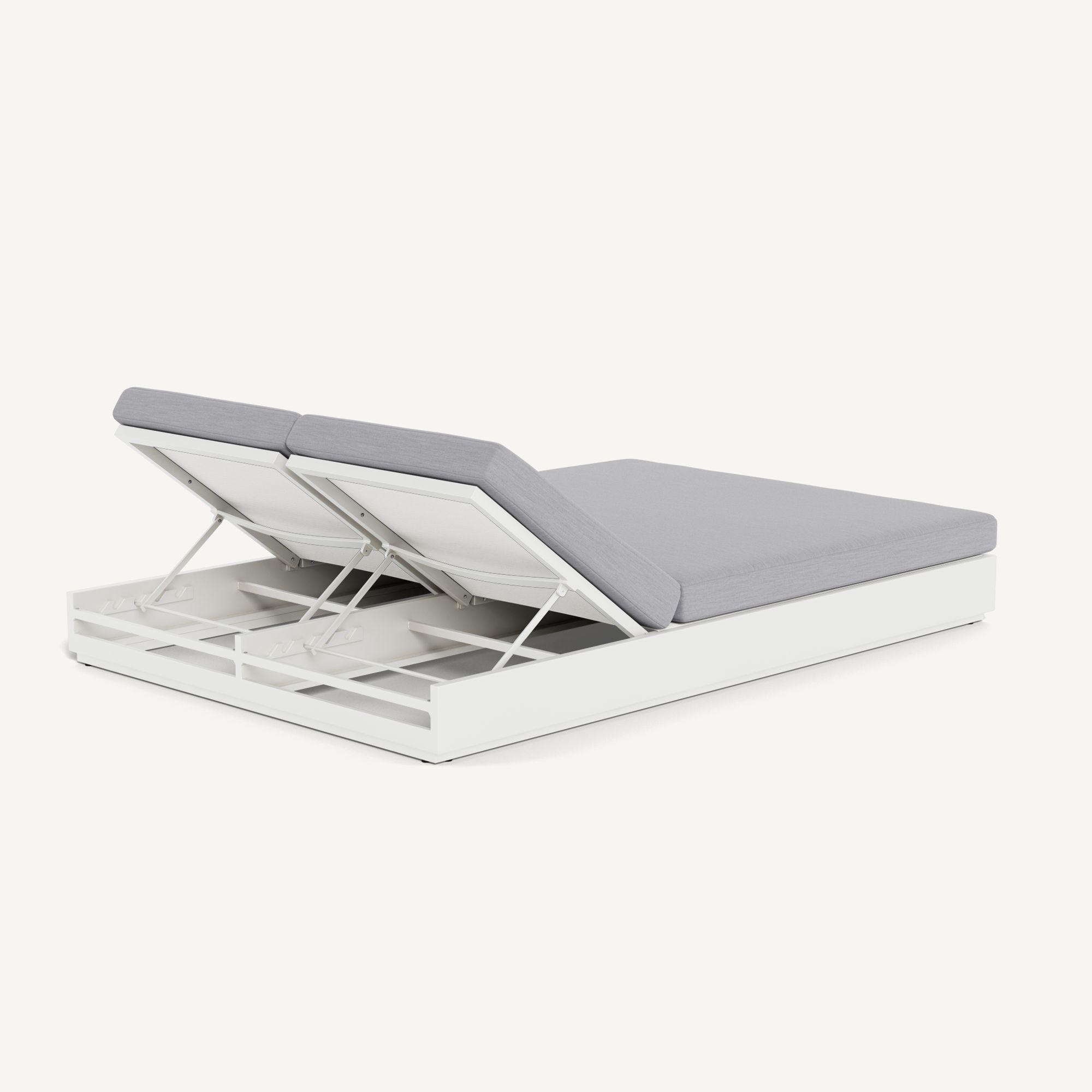 Harbour Hayman Aluminum Double Sun Lounge - Aluminum White / Panama Cloud / Batyline White