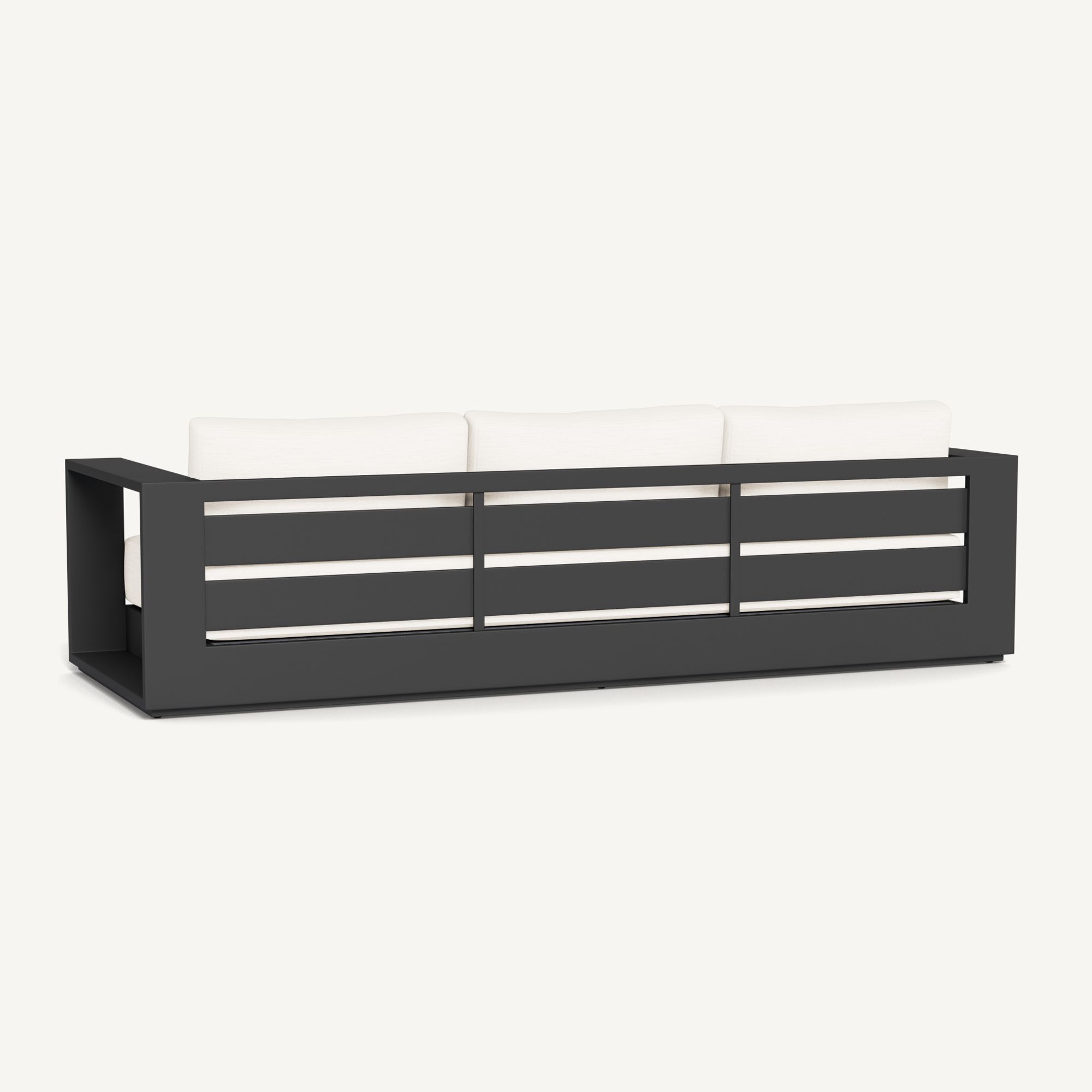 Harbour Hayman Aluminum 3 Seat Sofa - Aluminum Asteroid / Panama Blanco / Batyline Silver