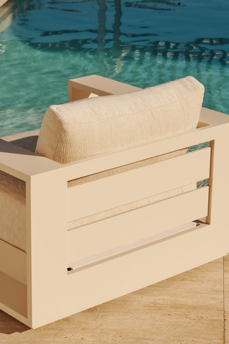 Harbour Hayman Aluminum 2 Seat 1 Arm Left - Aluminum White / Panama Grafito / Batyline White