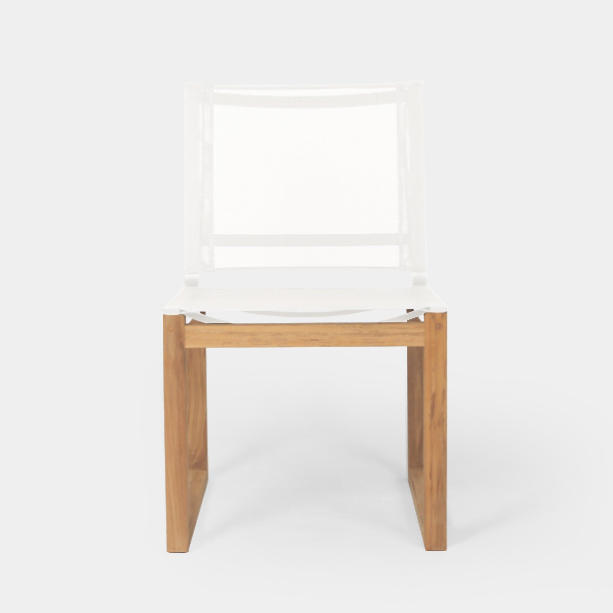 Harbour Hayman Teak Armless Dining Chair in Teak Natural / Batyline White