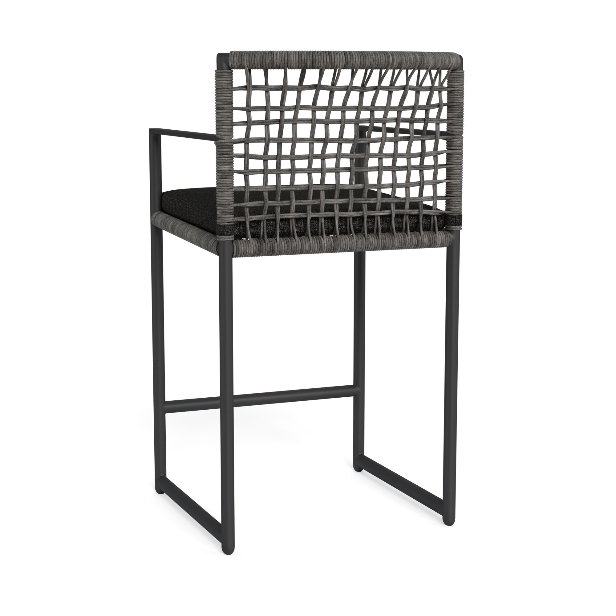 Harbour Loop Counter Stool - Aluminum Asteroid / Copacabana Midnight / Wicker Gray
