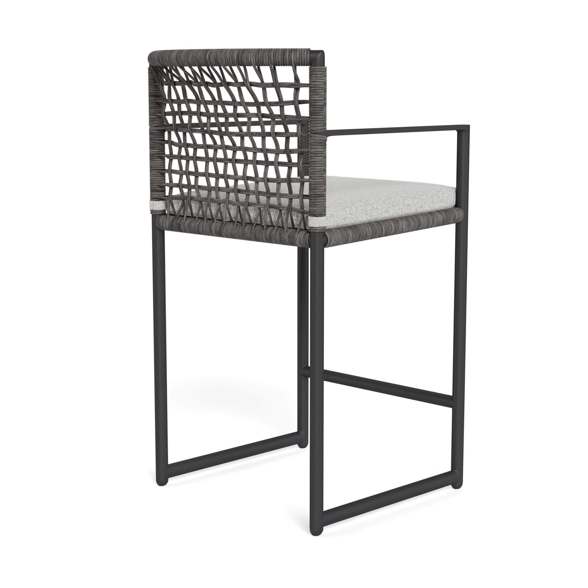 Harbour Loop Counter Stool - Aluminum Asteroid / Copacabana Sand / Wicker Gray
