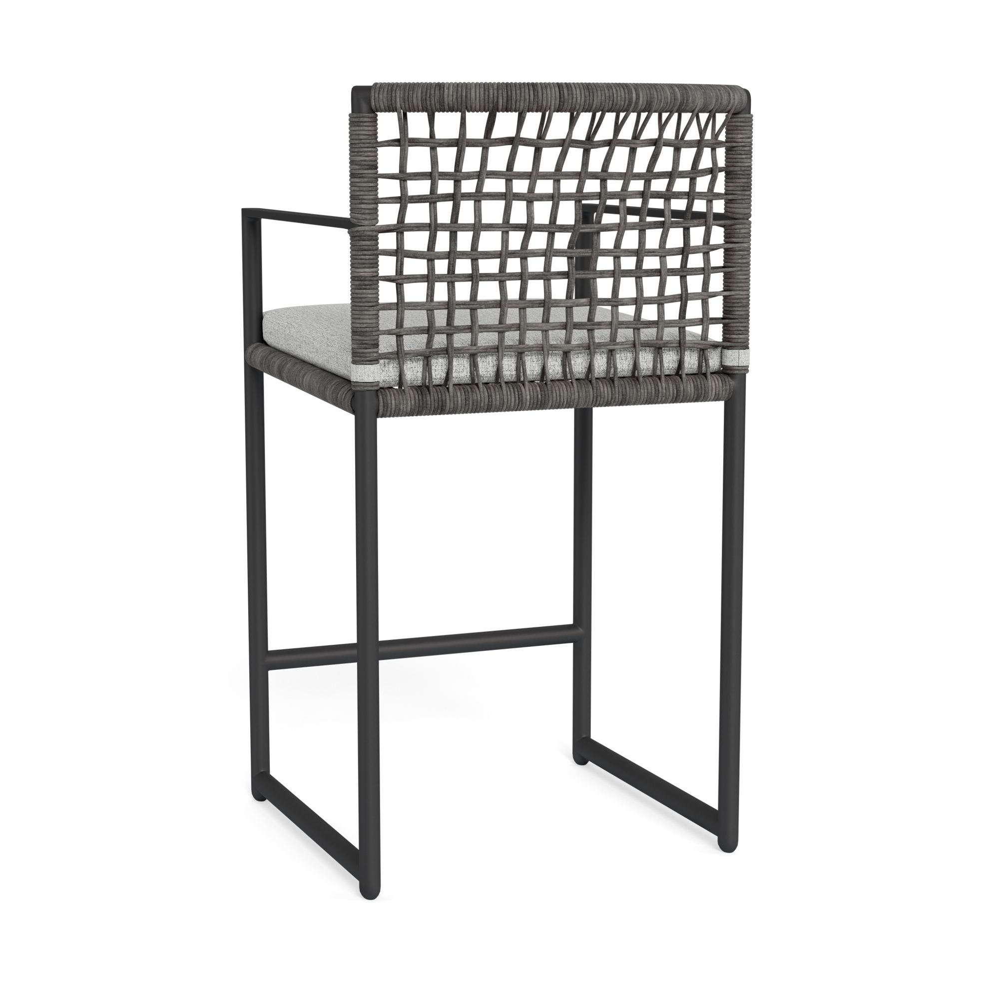 Harbour Loop Counter Stool - Aluminum Asteroid / Copacabana Sand / Wicker Gray