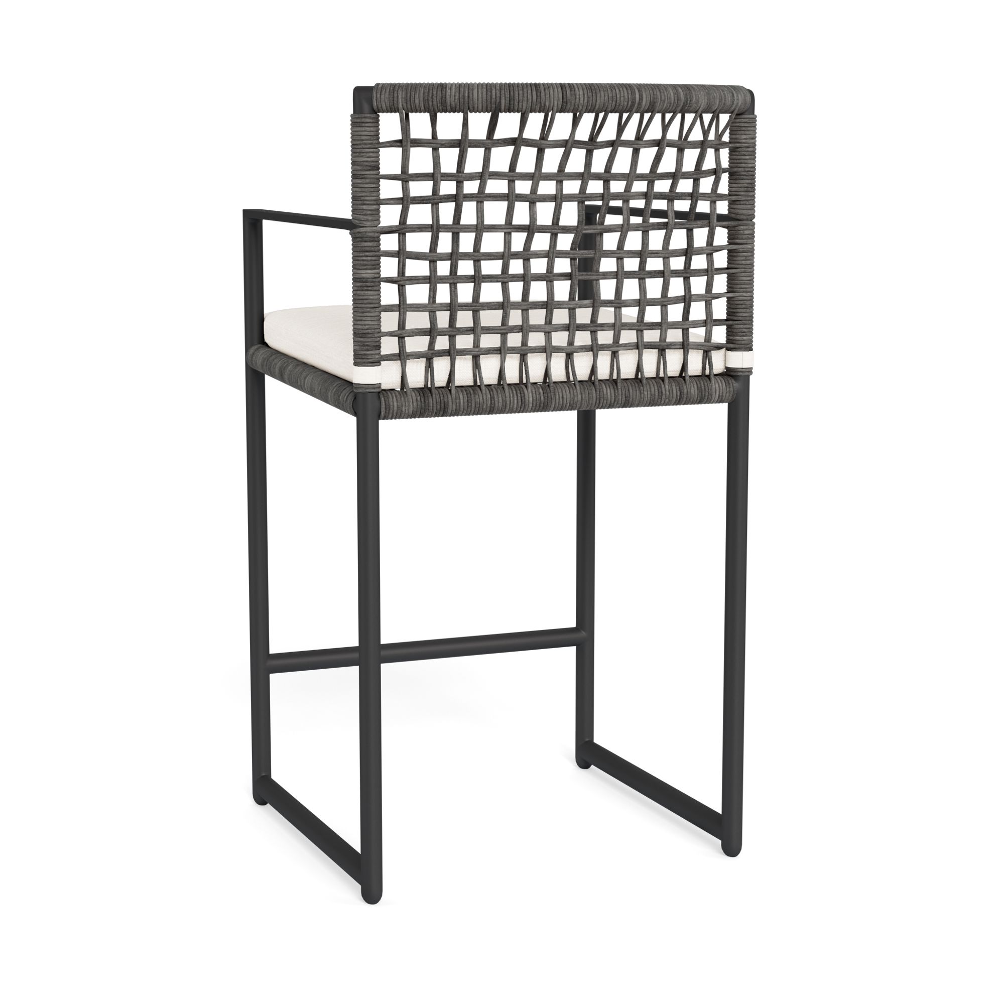 Harbour Loop Counter Stool - Aluminum Asteroid / Panama Blanco / Wicker Gray