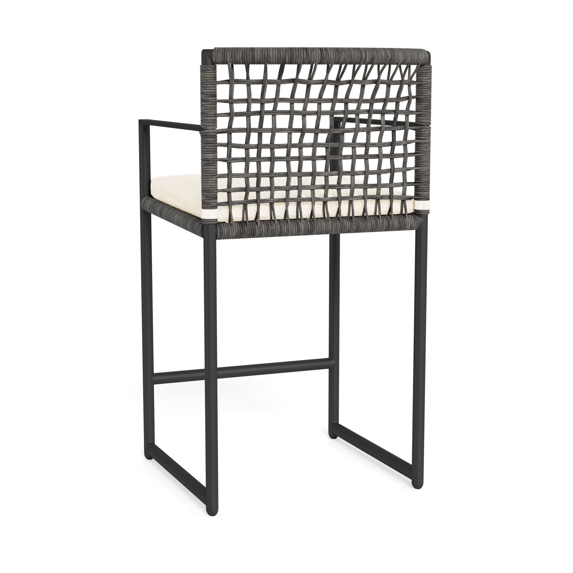 Harbour Loop Counter Stool - Aluminum Asteroid / Riviera Ivory / Wicker Gray