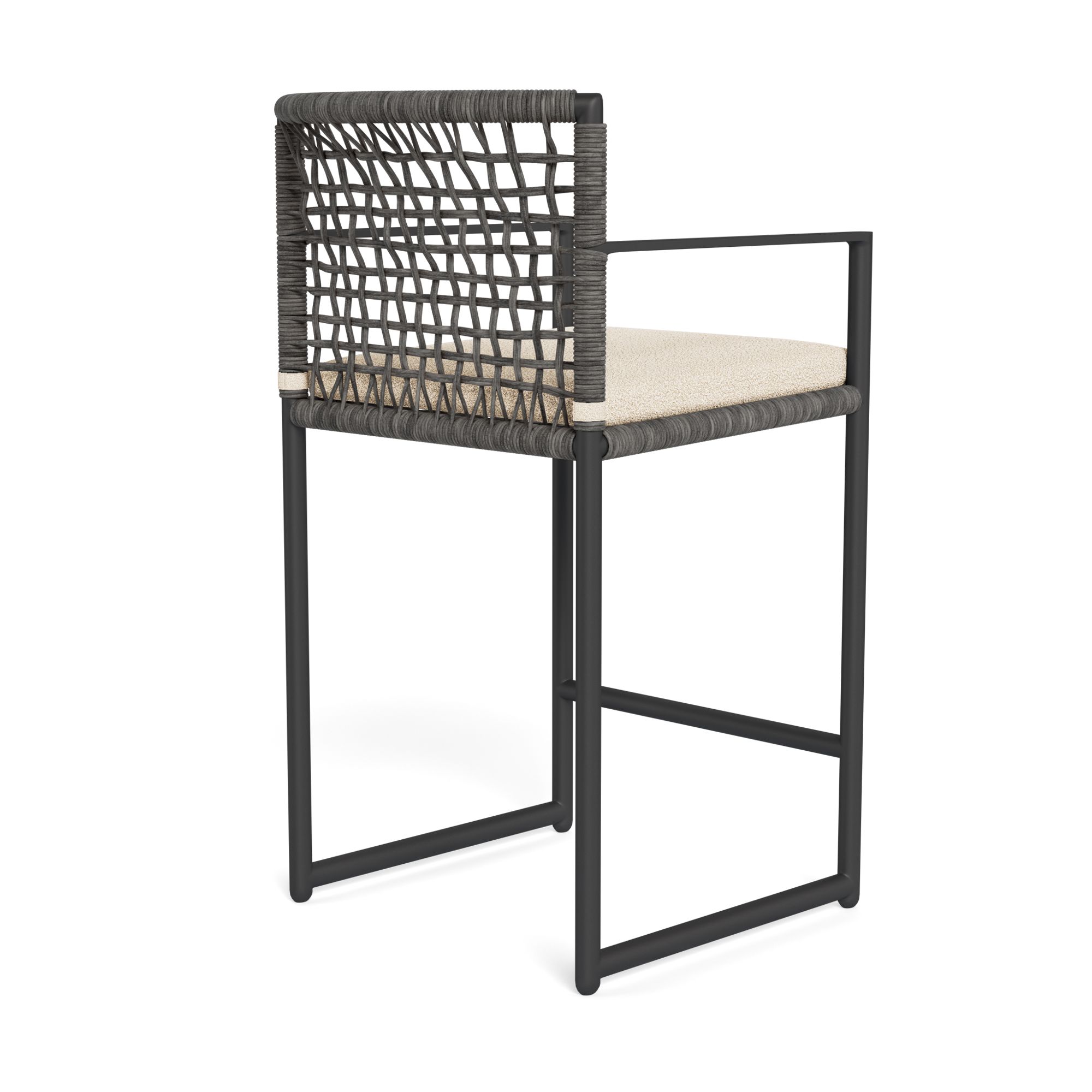 Harbour Loop Counter Stool - Aluminum Asteroid / Riviera Sand / Wicker Gray