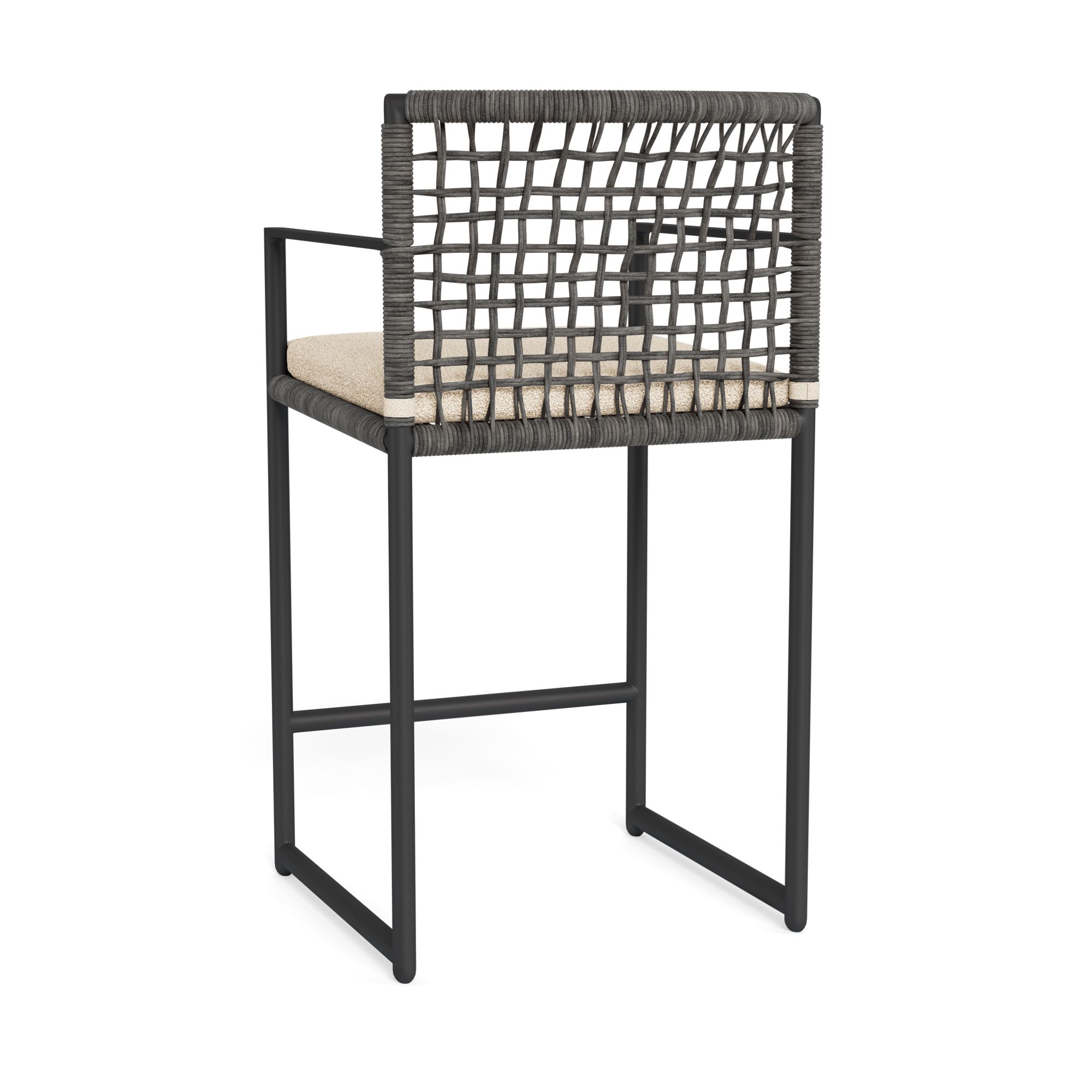Harbour Loop Counter Stool - Aluminum Asteroid / Riviera Sand / Wicker Gray