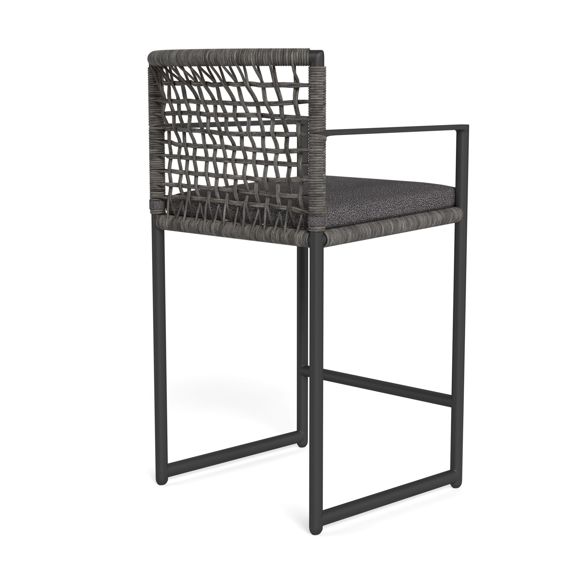 Harbour Loop Counter Stool - Aluminum Asteroid / Riviera Slate / Wicker Gray