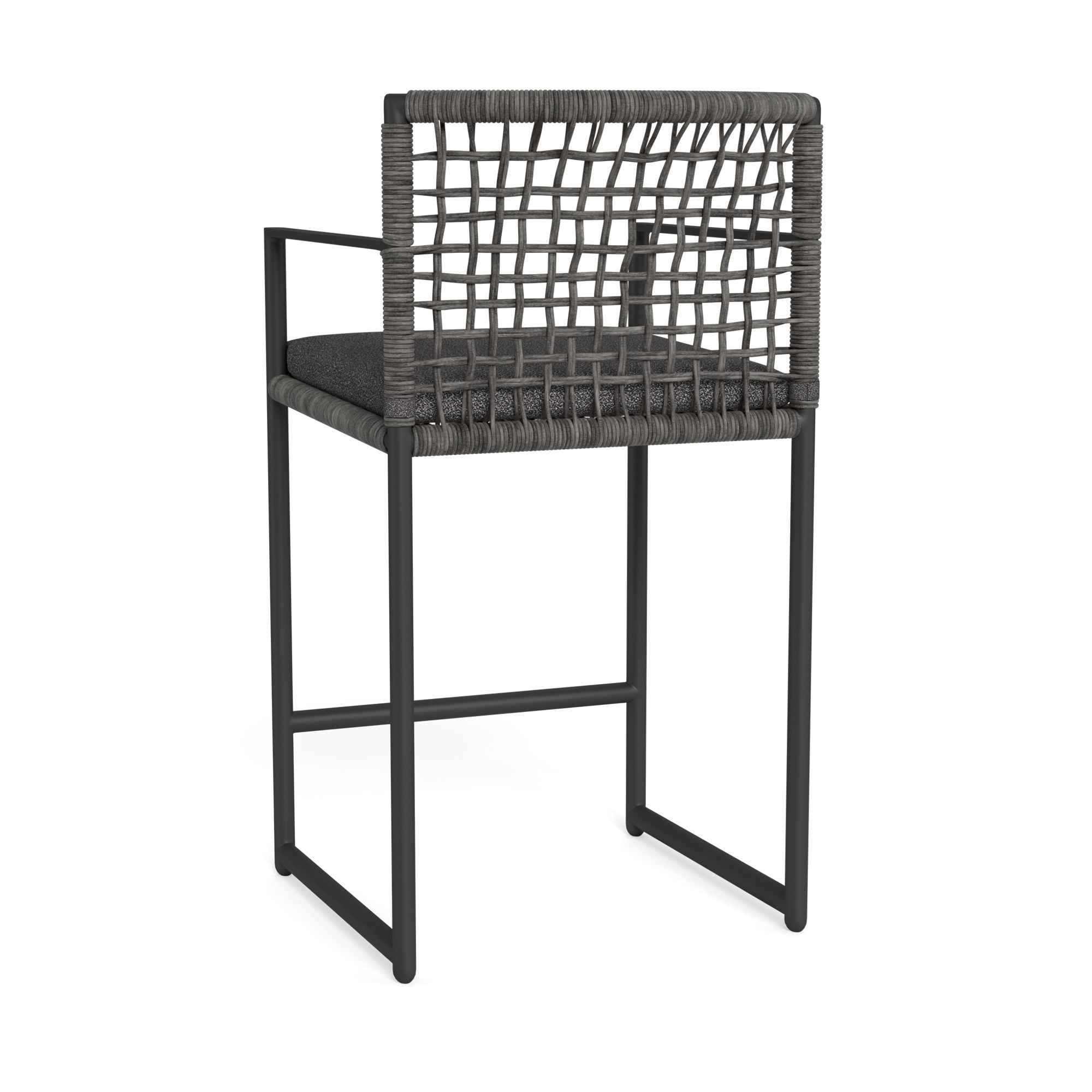 Harbour Loop Counter Stool - Aluminum Asteroid / Riviera Slate / Wicker Gray