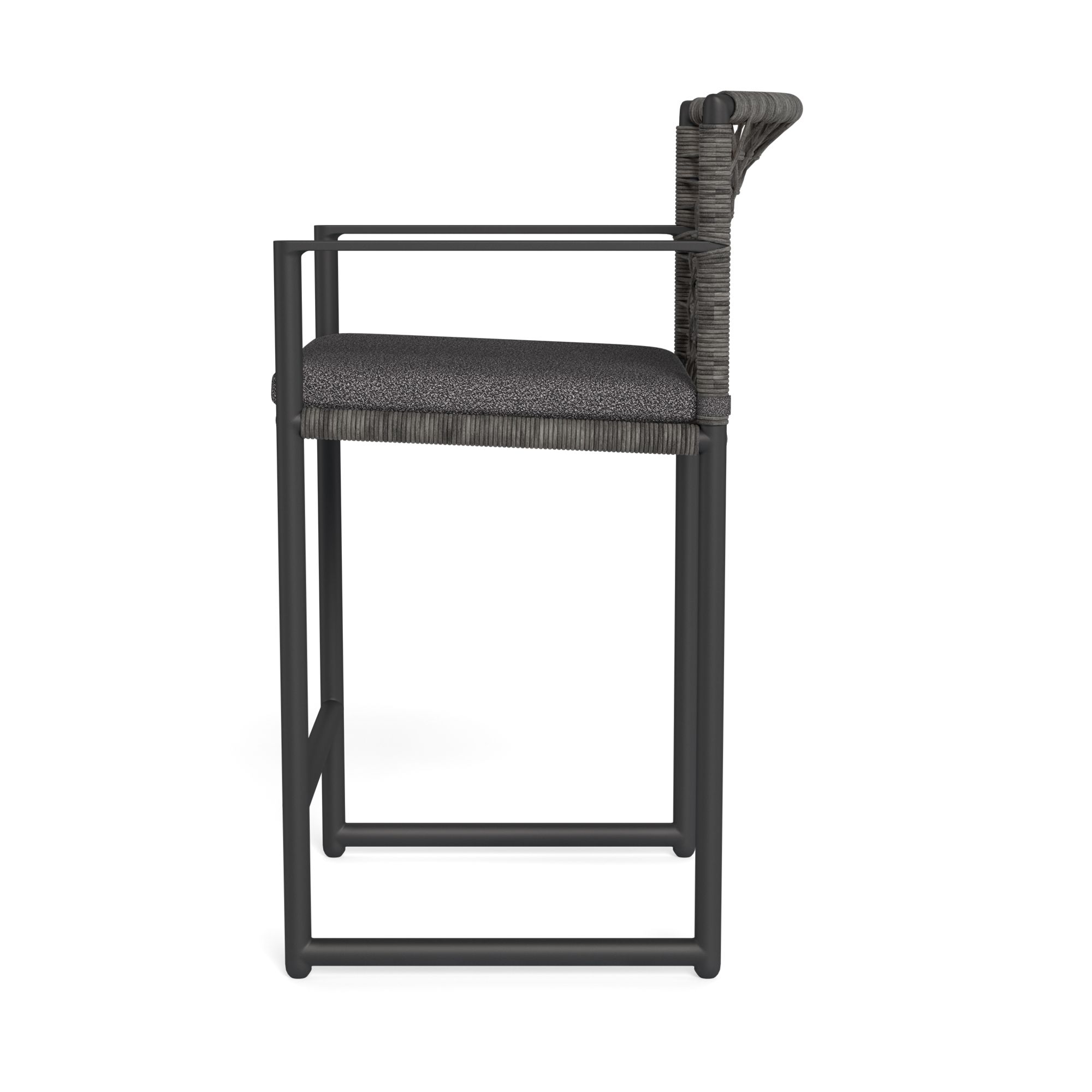 Harbour Loop Counter Stool - Aluminum Asteroid / Riviera Slate / Wicker Gray