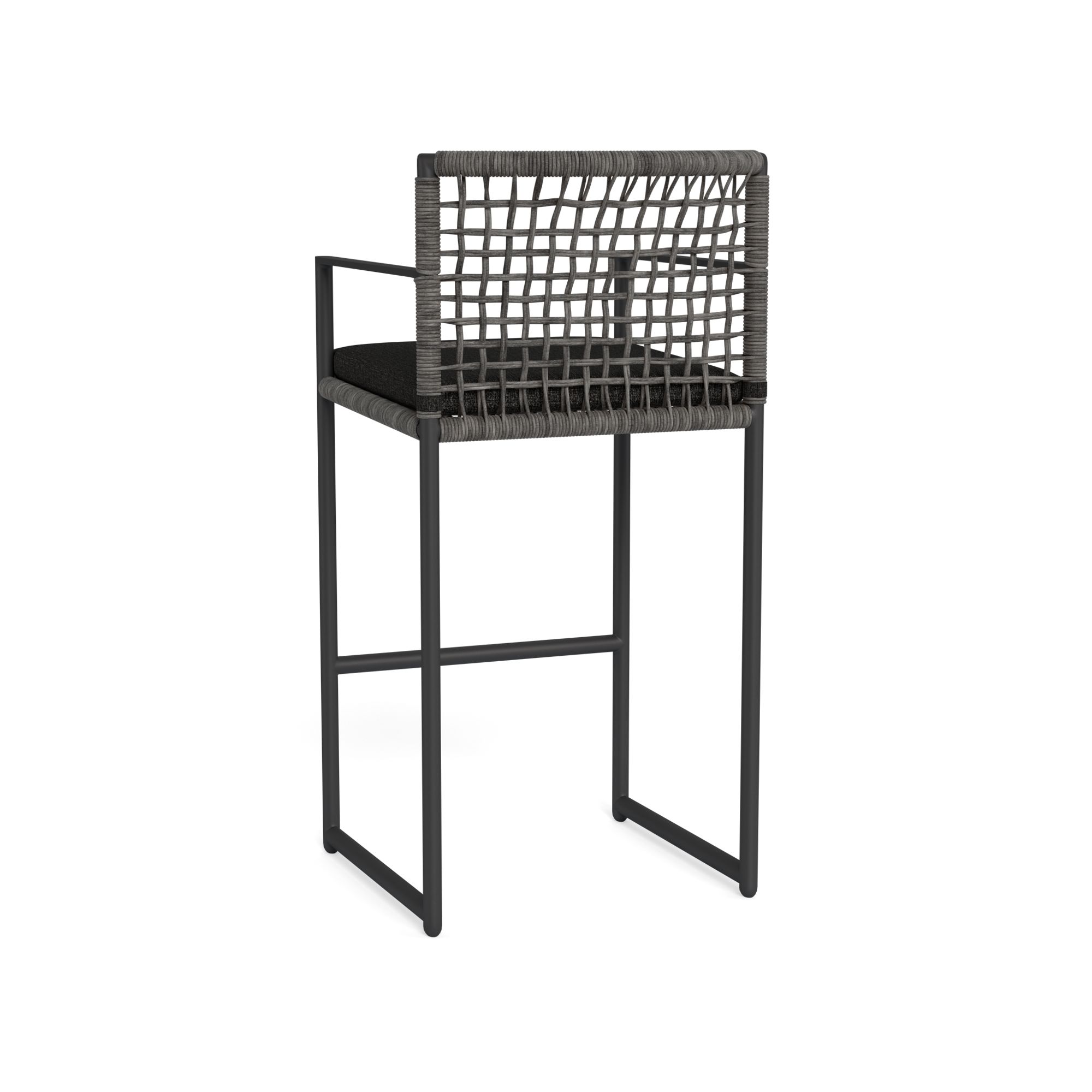 Harbour Loop Bar Stool - Aluminum Asteroid / Copacabana Midnight / Wicker Gray
