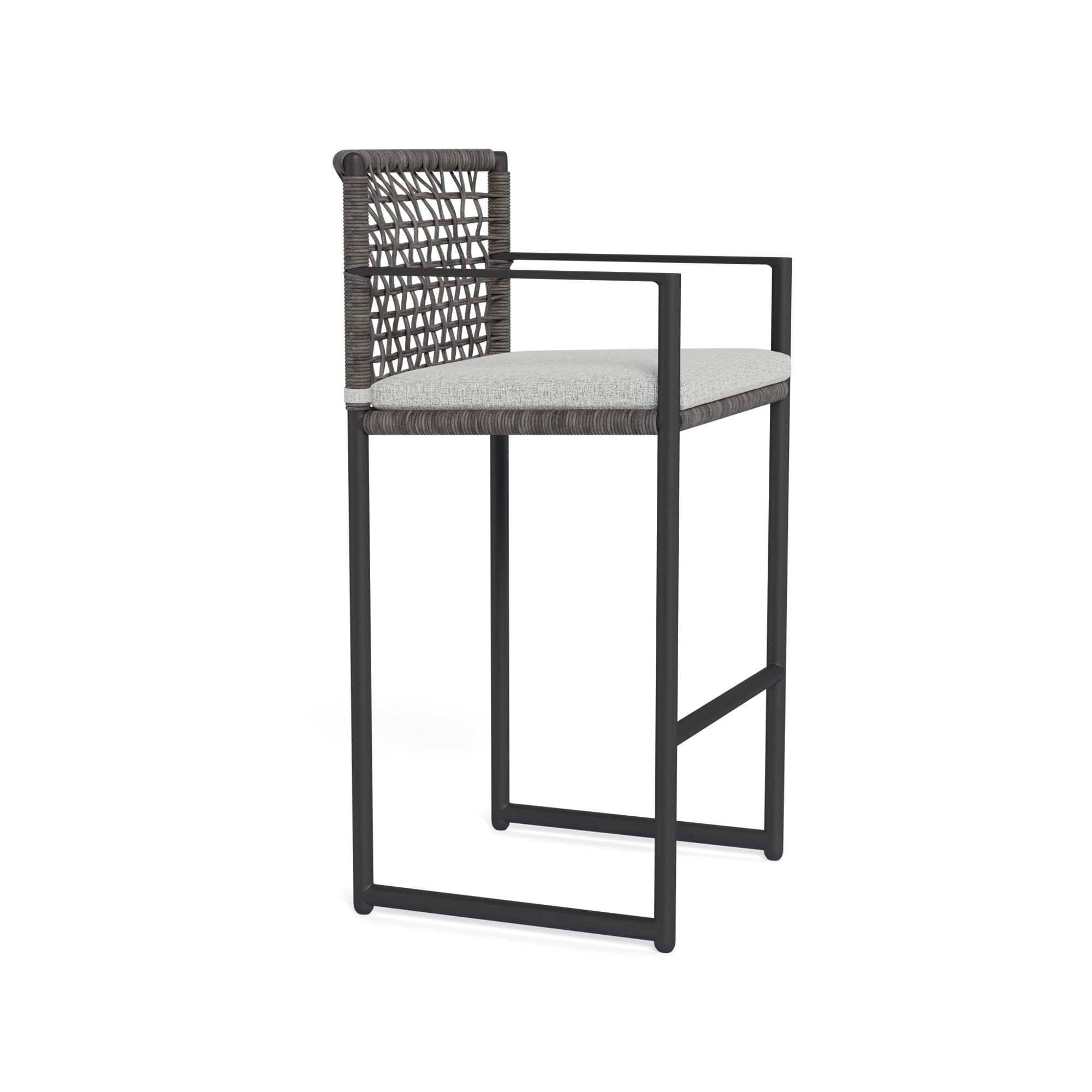 Harbour Loop Bar Stool - Aluminum Asteroid / Copacabana Sand / Wicker Gray