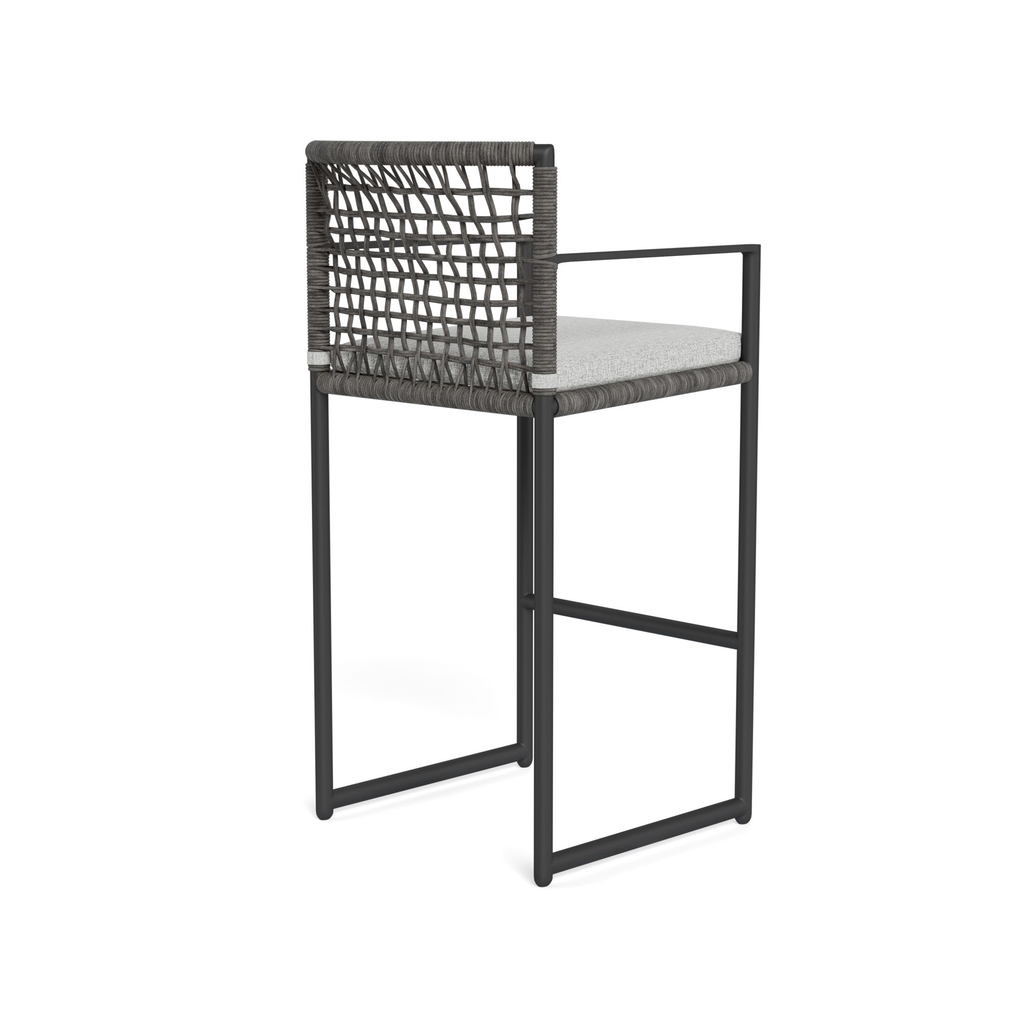 Harbour Loop Bar Stool - Aluminum Asteroid / Copacabana Sand / Wicker Gray