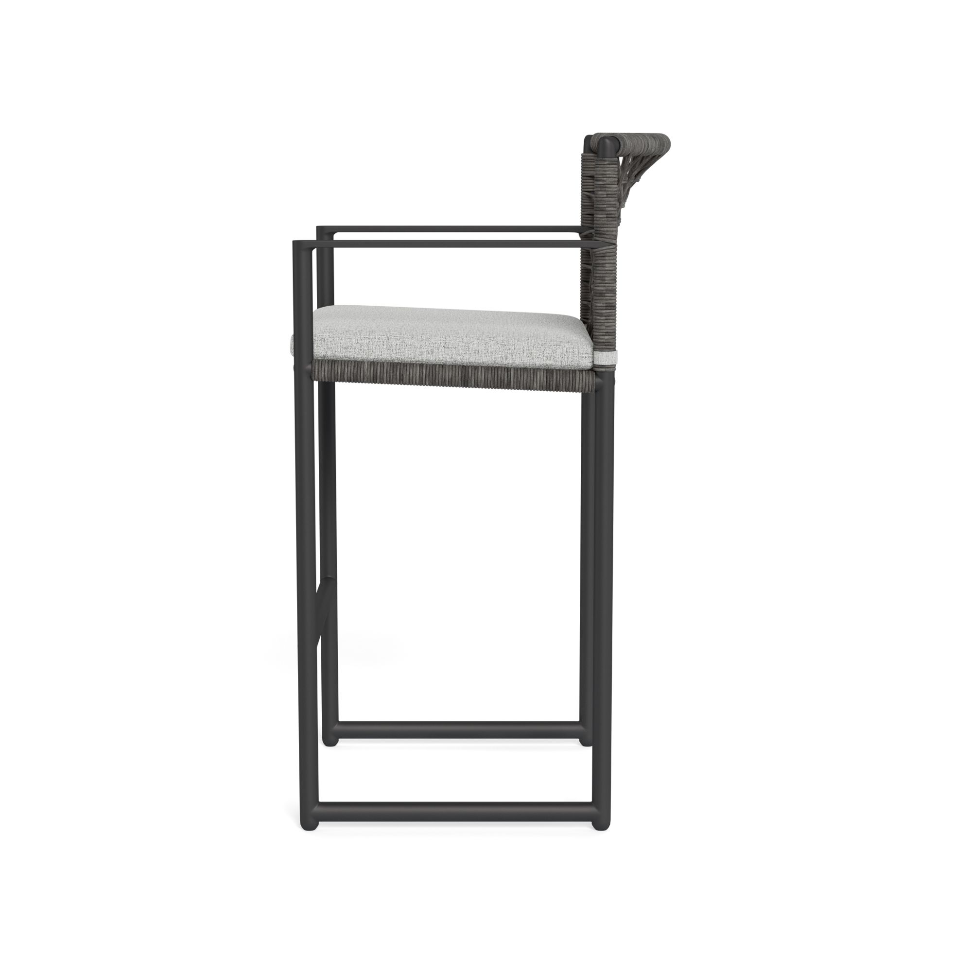 Harbour Loop Bar Stool - Aluminum Asteroid / Copacabana Sand / Wicker Gray