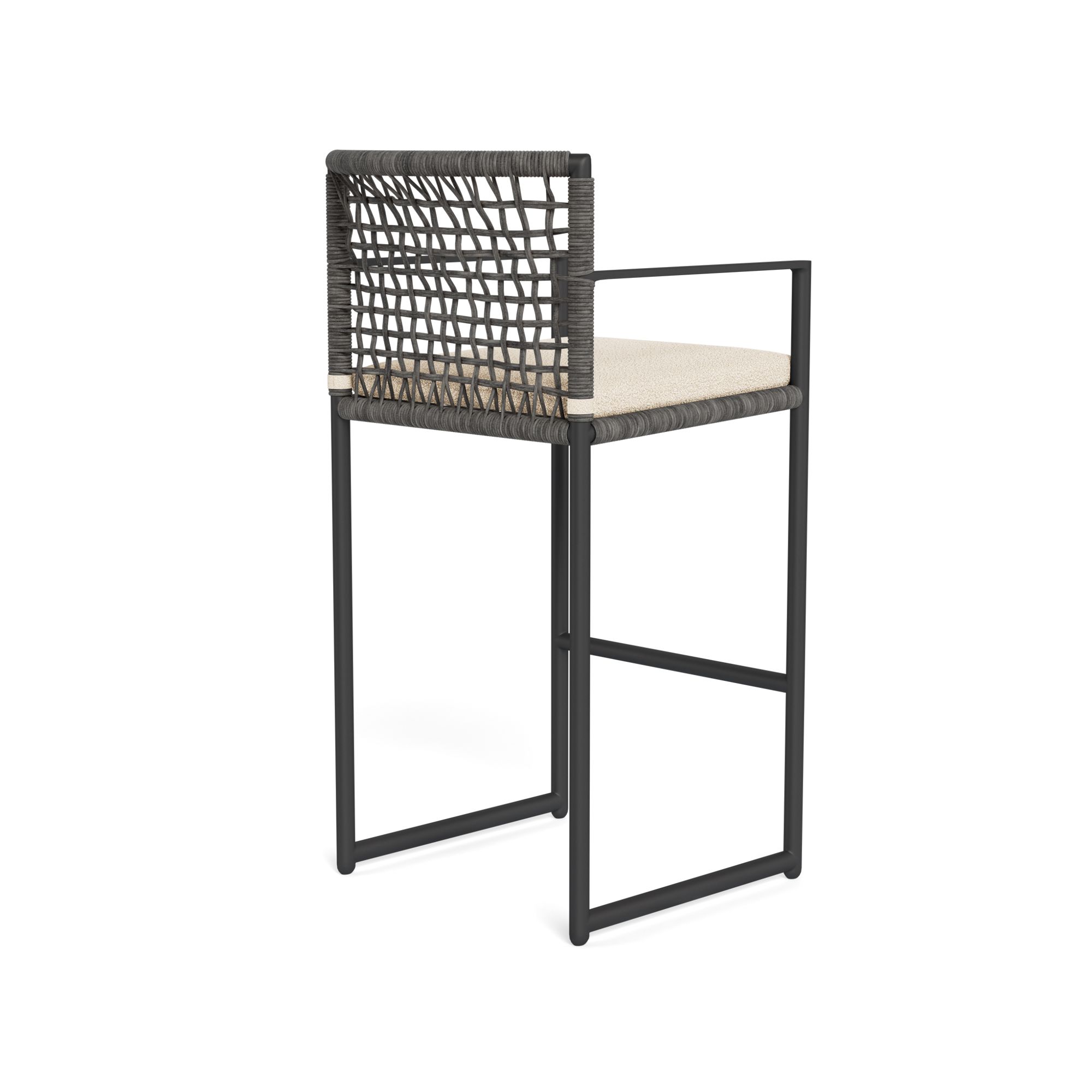 Harbour Loop Bar Stool - Aluminum Asteroid / Riviera Sand / Wicker Gray