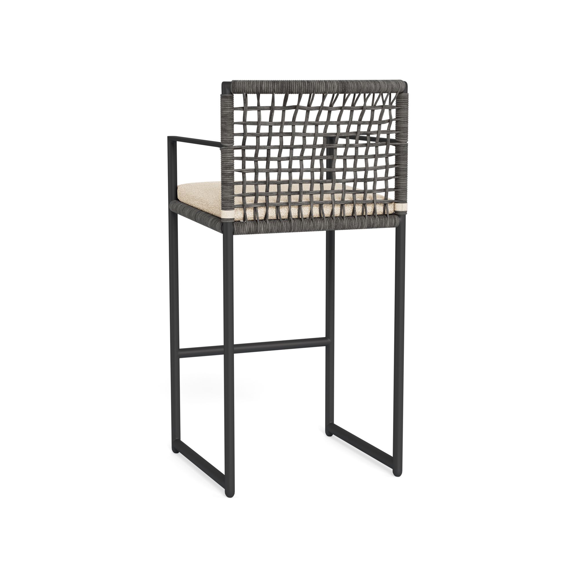 Harbour Loop Bar Stool - Aluminum Asteroid / Riviera Sand / Wicker Gray