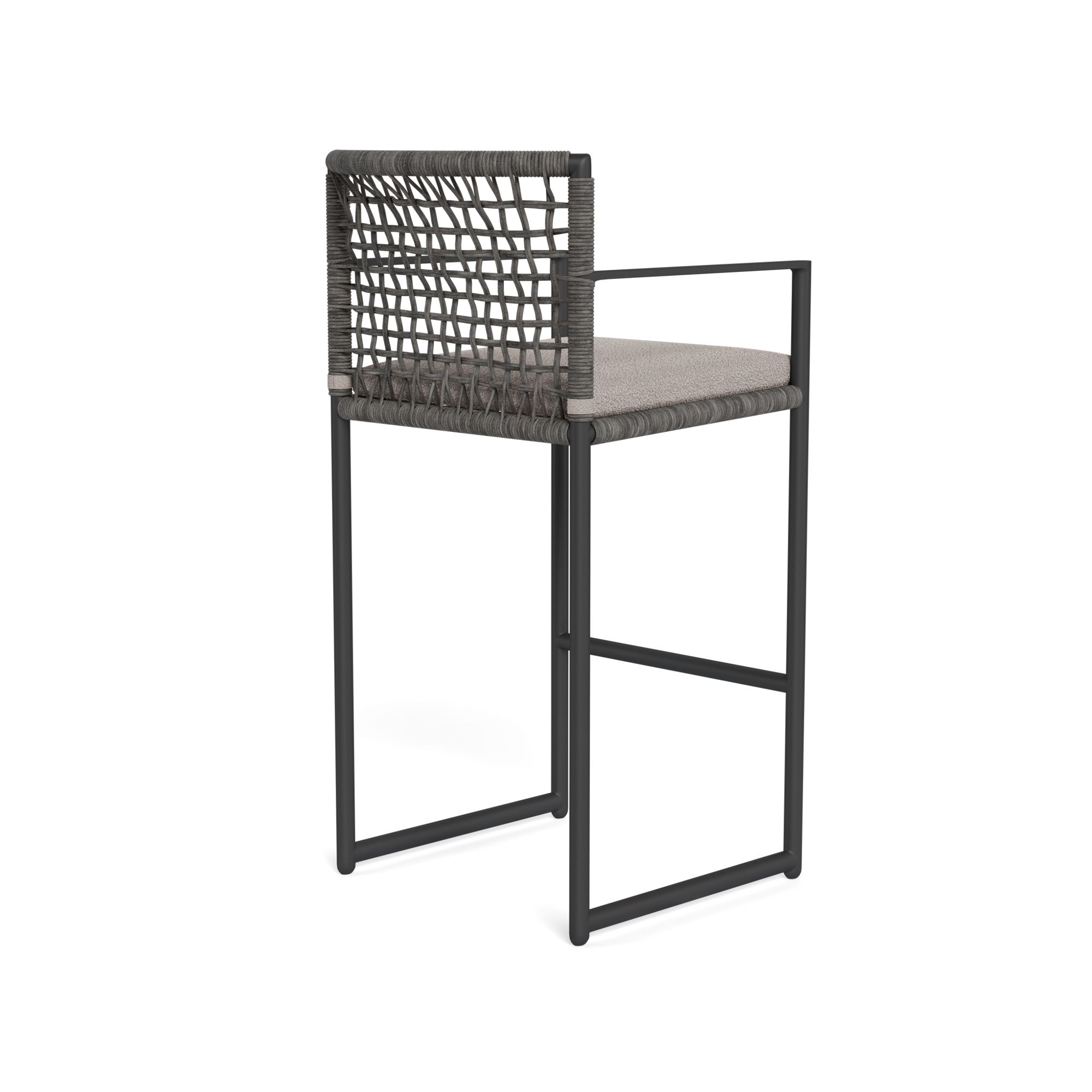 Harbour Loop Bar Stool - Aluminum Asteroid / Riviera Stone / Wicker Gray