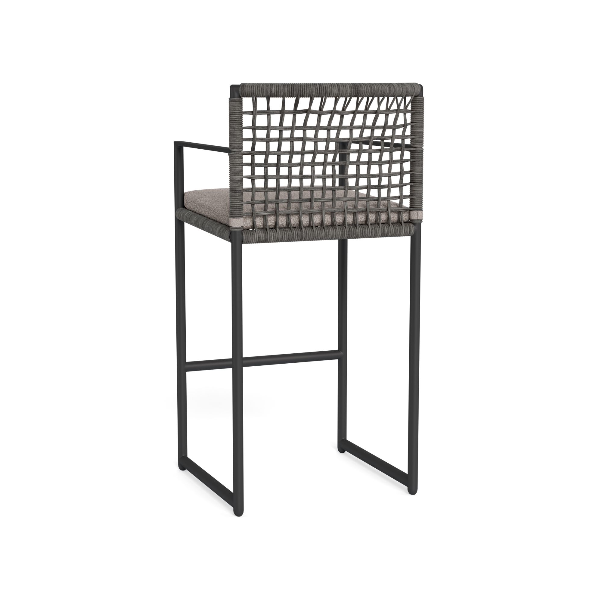 Harbour Loop Bar Stool - Aluminum Asteroid / Riviera Stone / Wicker Gray