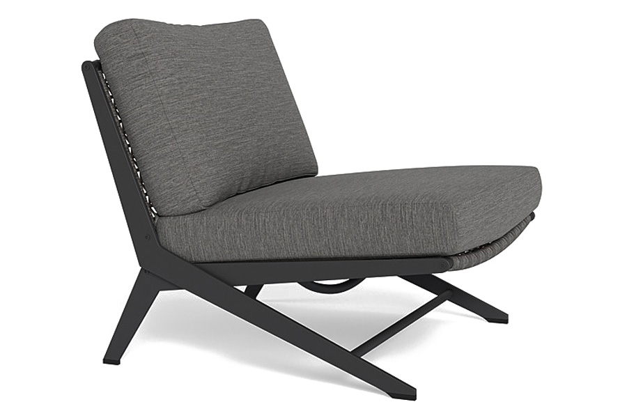 Harbour Loop Easy Chair - Aluminum Asteroid / Copacabana Sand / Wicker Gray