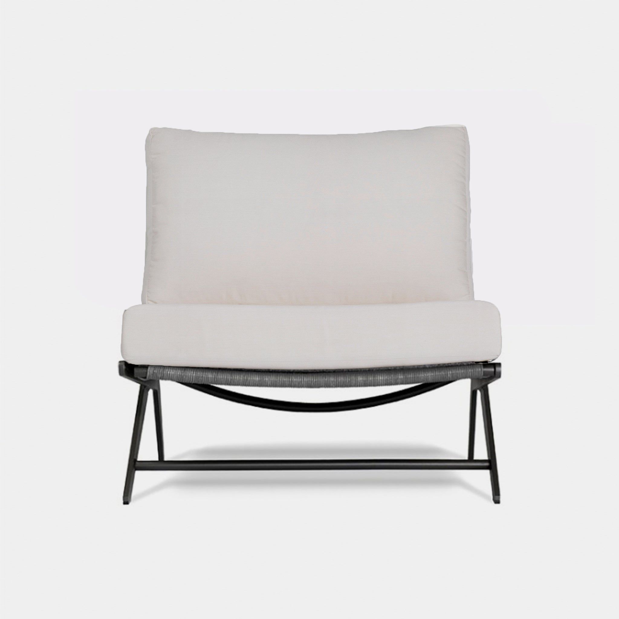 Harbour Loop Easy Chair - Aluminum Asteroid / Panama Blanco / Wicker Gray
