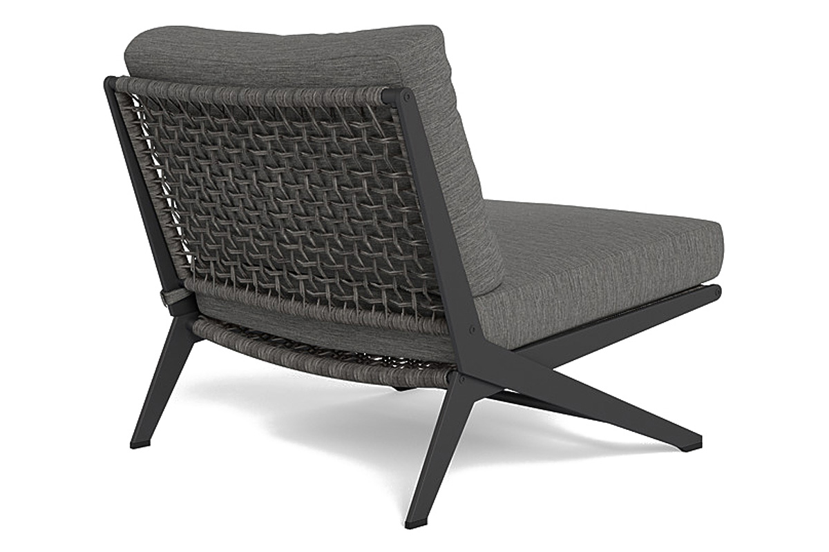 Harbour Loop Easy Chair - Aluminum Asteroid / Panama Grafito / Wicker Gray