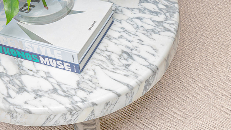 Harbour Lucca Round Coffee Table 47" - Marble Arabescato
