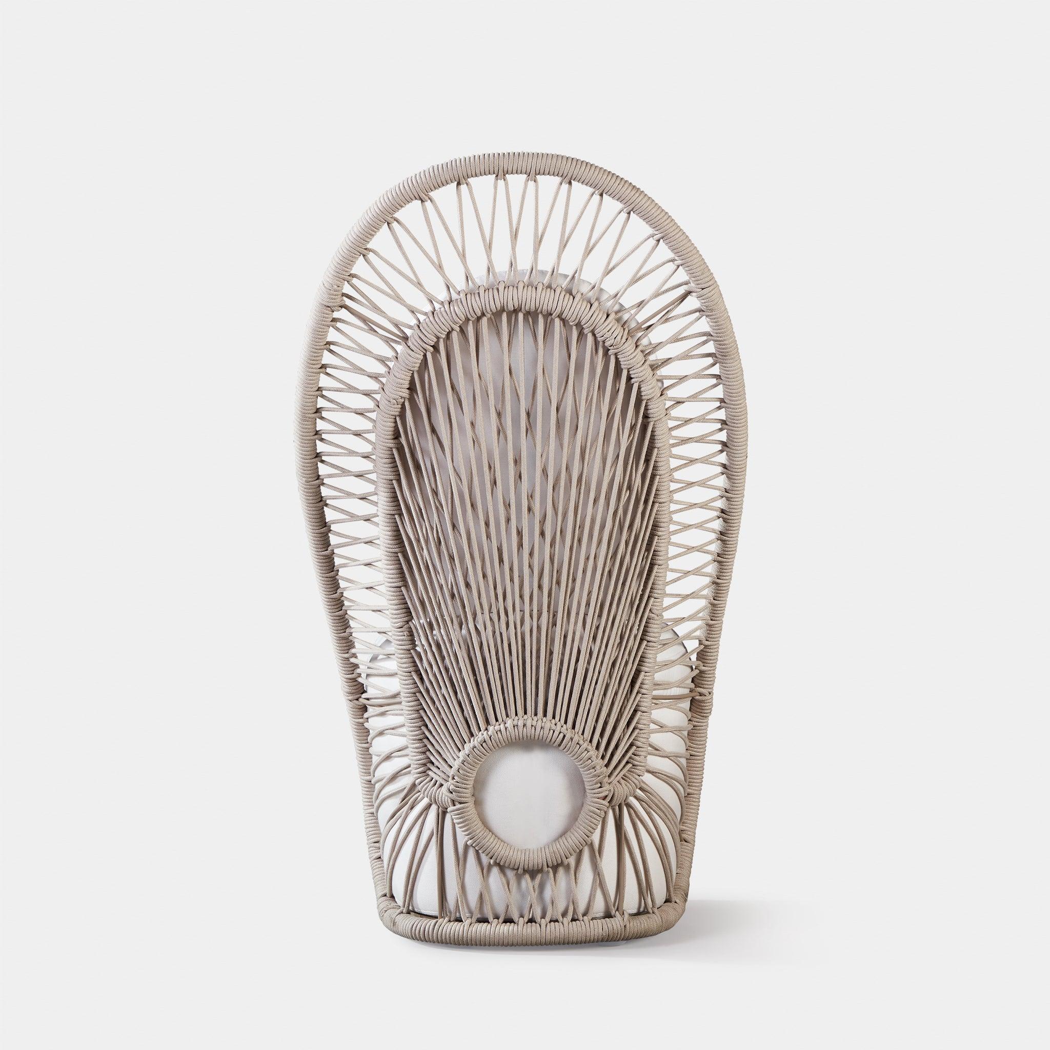 Harbour Maui High-Back Dining Chair - Rope Shell / Panama Grafito / Aluminum Taupe