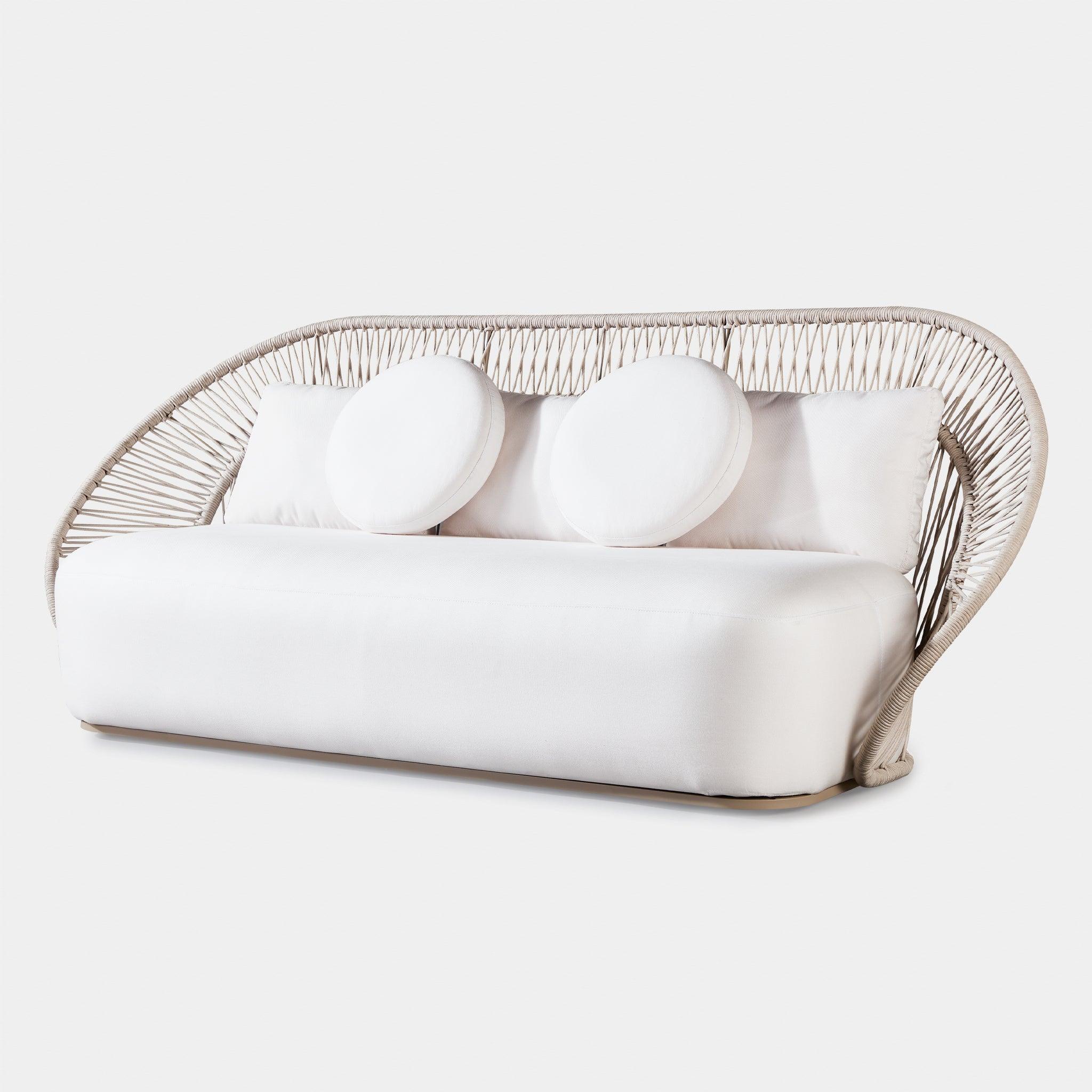 Harbour Maui 3 Seat Sofa - Rope Shell / Copacabana Sand / Aluminum Taupe