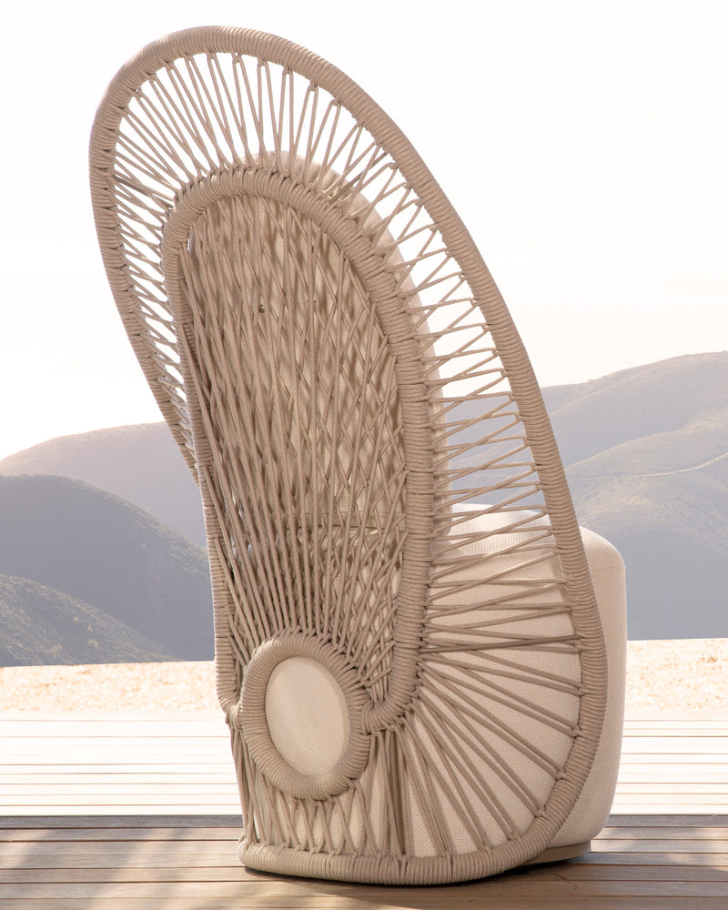 Harbour Maui Round Side Table in Travertine Natural