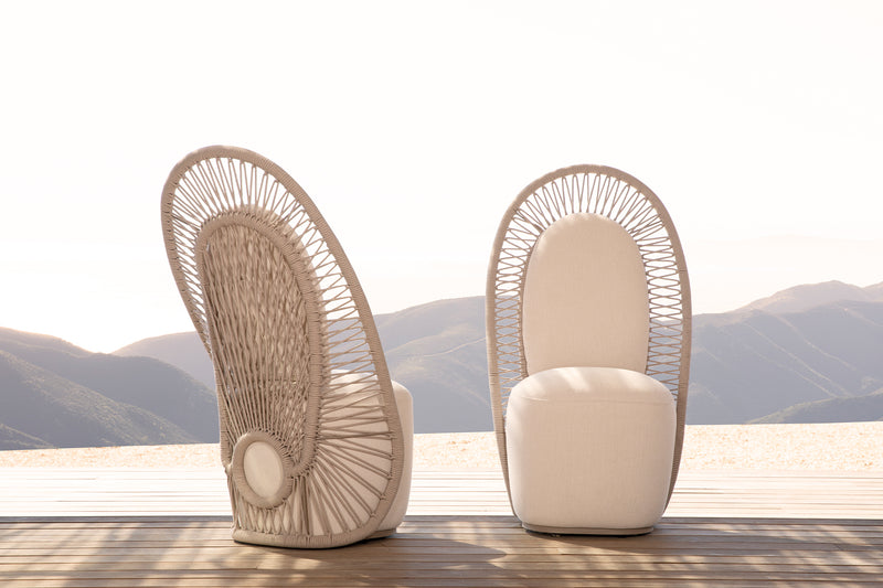 Harbour Maui Round Side Table in Travertine Natural
