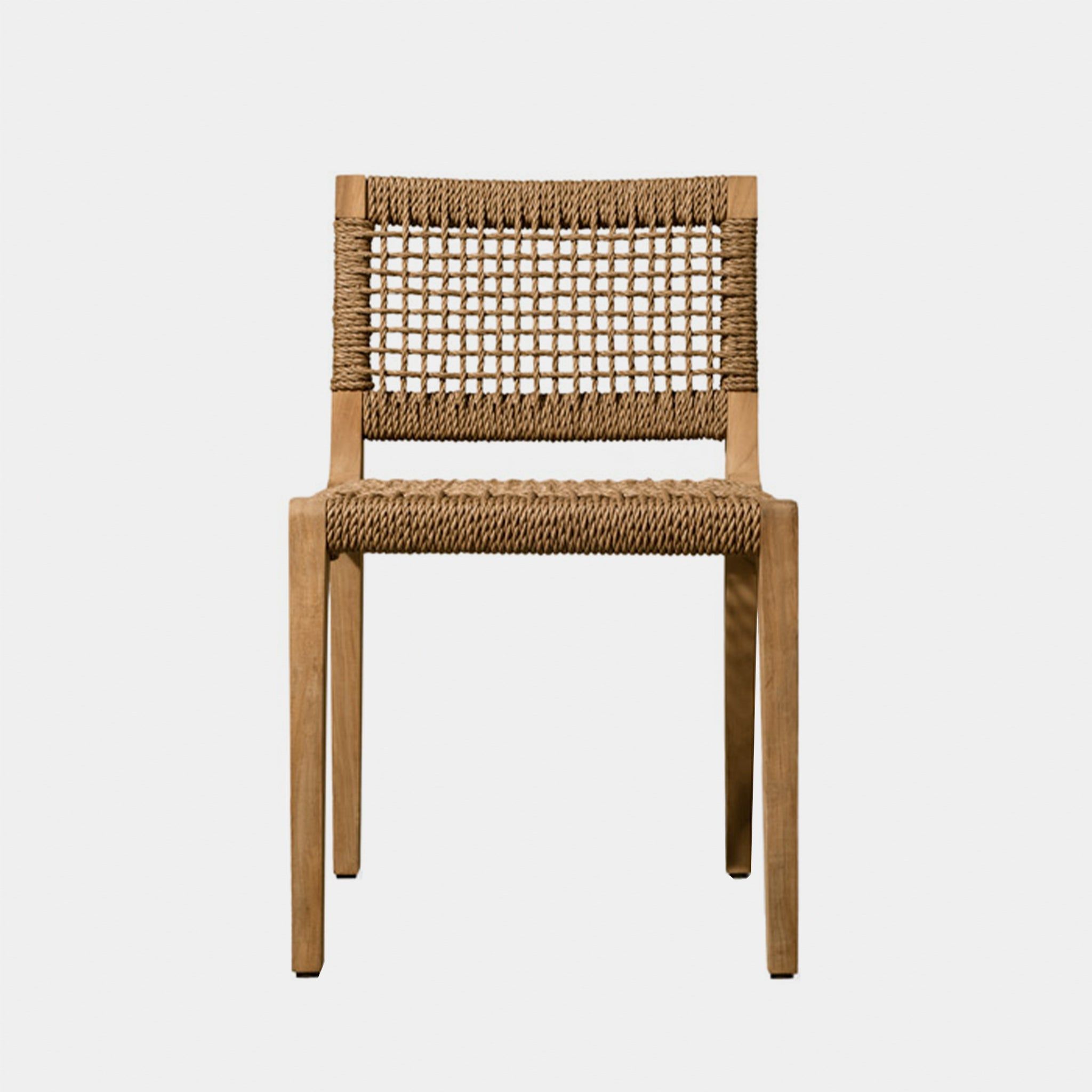 Harbour Mlb Teak Armless Dining Chair in Teak Natural / Twisted Resin Rope