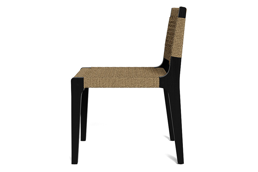 Harbour Mlb Teak Armless Dining Chair in Teak Natural / Twisted Resin Rope