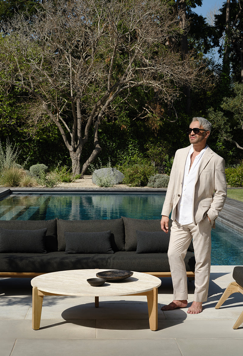 Harbour Mlb Teak Slatted Sun Lounge - Teak Charcoal / Panama Blanco