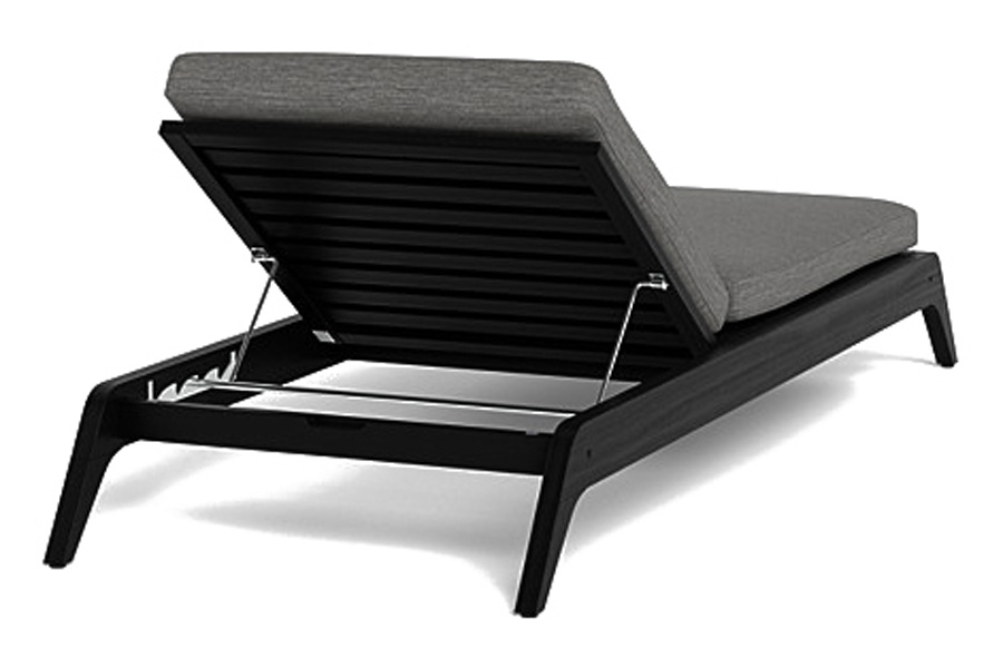 Harbour Mlb Slatted Sun Lounge - Teak Charcoal, Panama Grafito