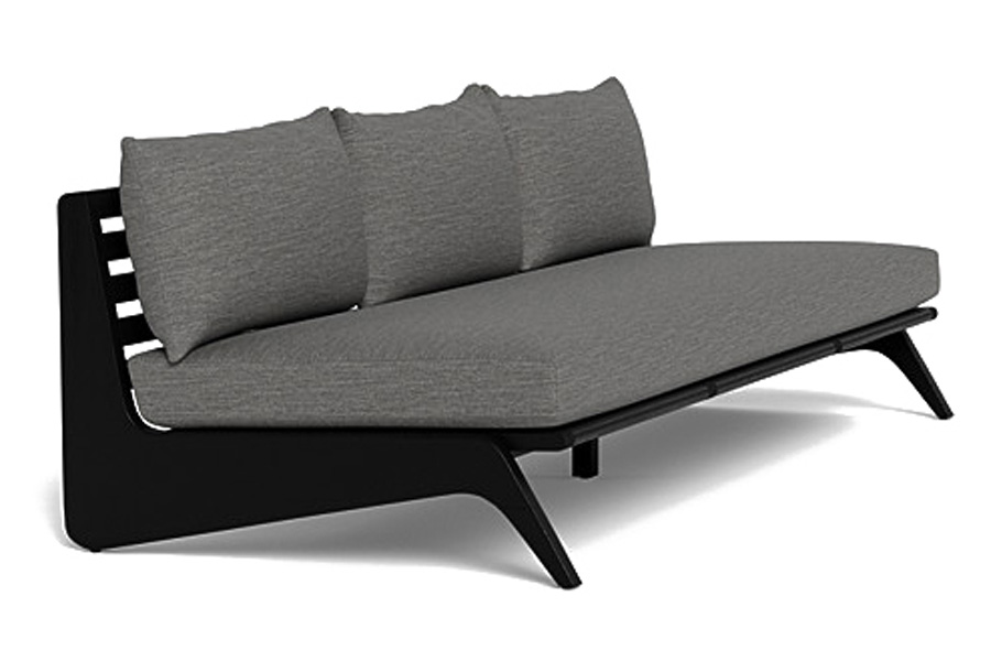 Harbour Mlb Teak 3 Seat Armless Sofa - Teak Natural / Panama Grafito