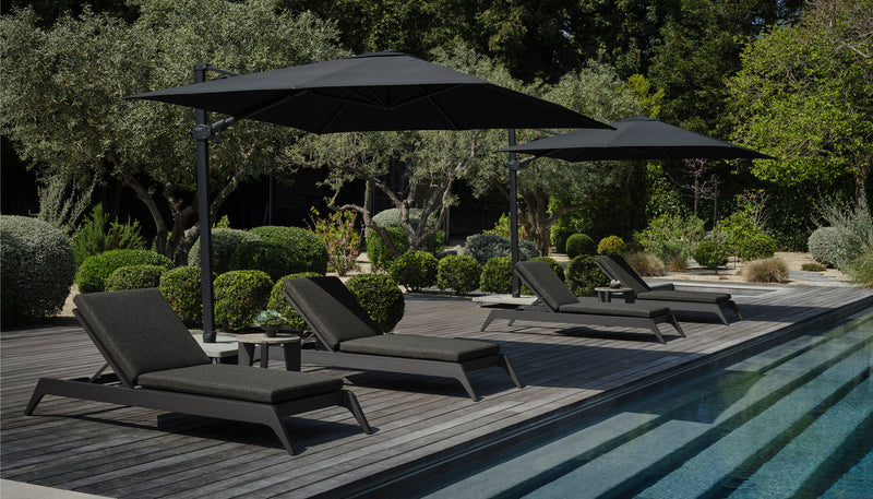 Harbour Mlb Aluminum Slatted Sun Lounge - Aluminum Asteroid / Siesta Indigo