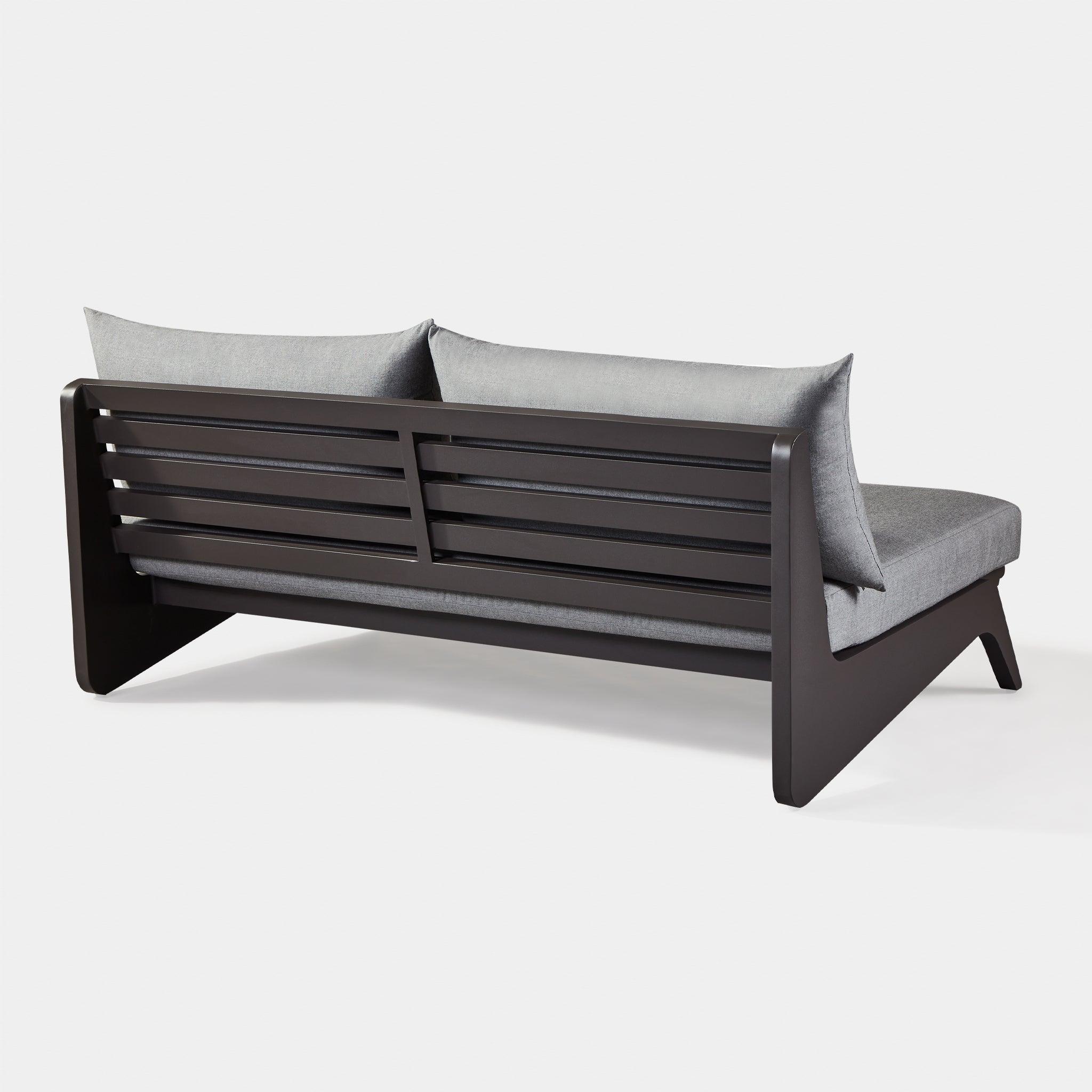 Harbour Mlb Aluminum 2 Seat Armless Sofa - Aluminum Asteroid / Siesta Indigo