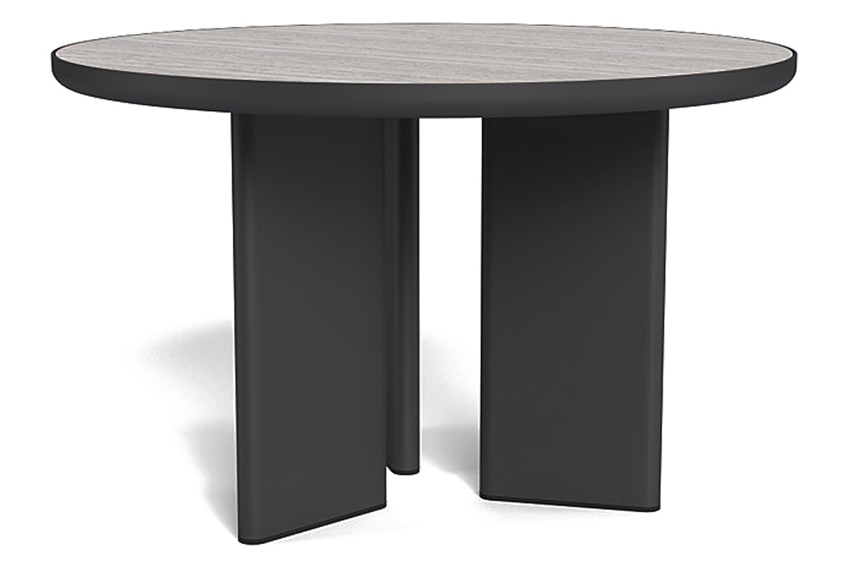 Harbour Moab 48" Round Dining Table - Aluminum Asteroid