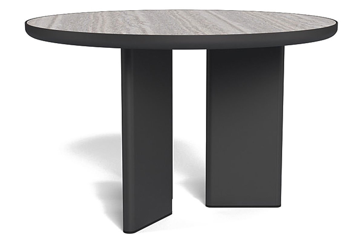 Harbour Moab 48" Round Dining Table - Aluminum Asteroid