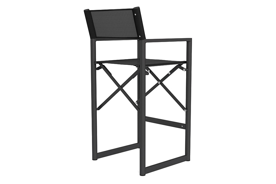 Harbour Pacific Aluminum Bar Stool - Aluminum Taupe / Batyline White