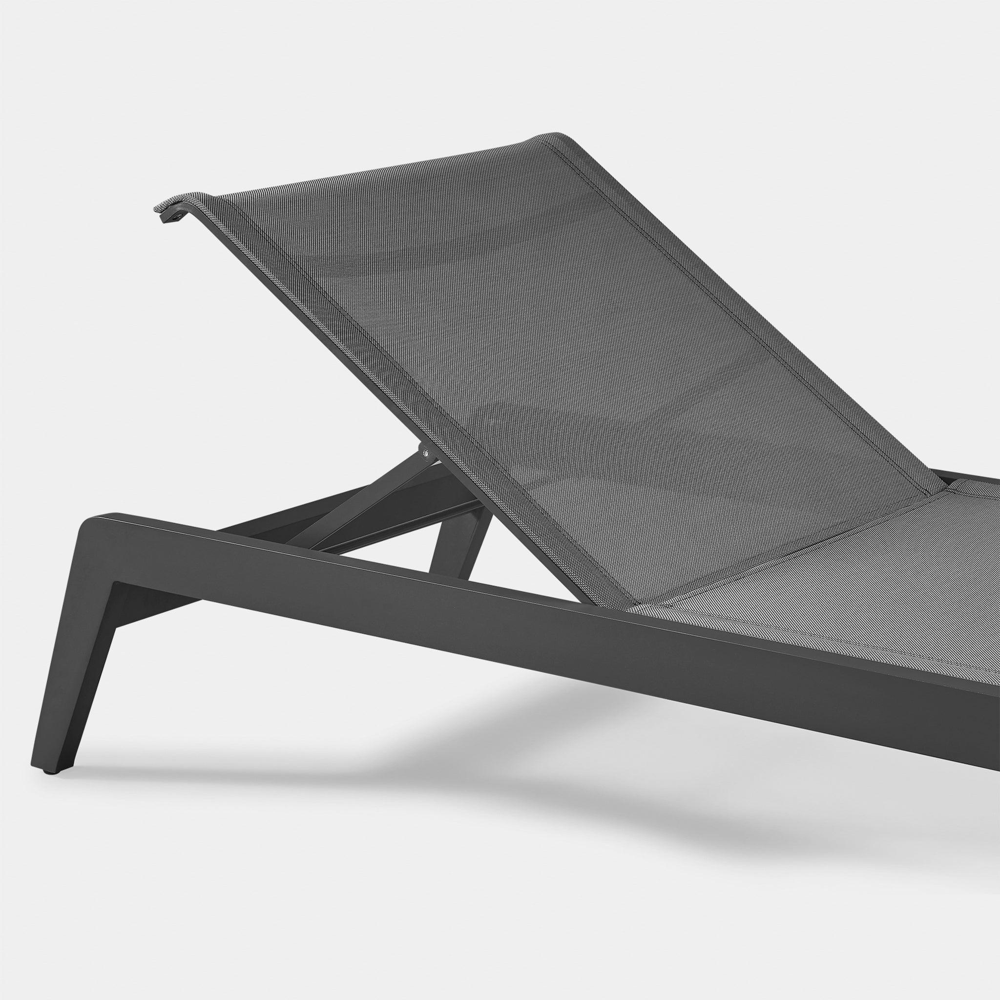 Harbour Pacific Aluminum Angled Sun Lounge - Aluminum Asteroid / Batyline Silver