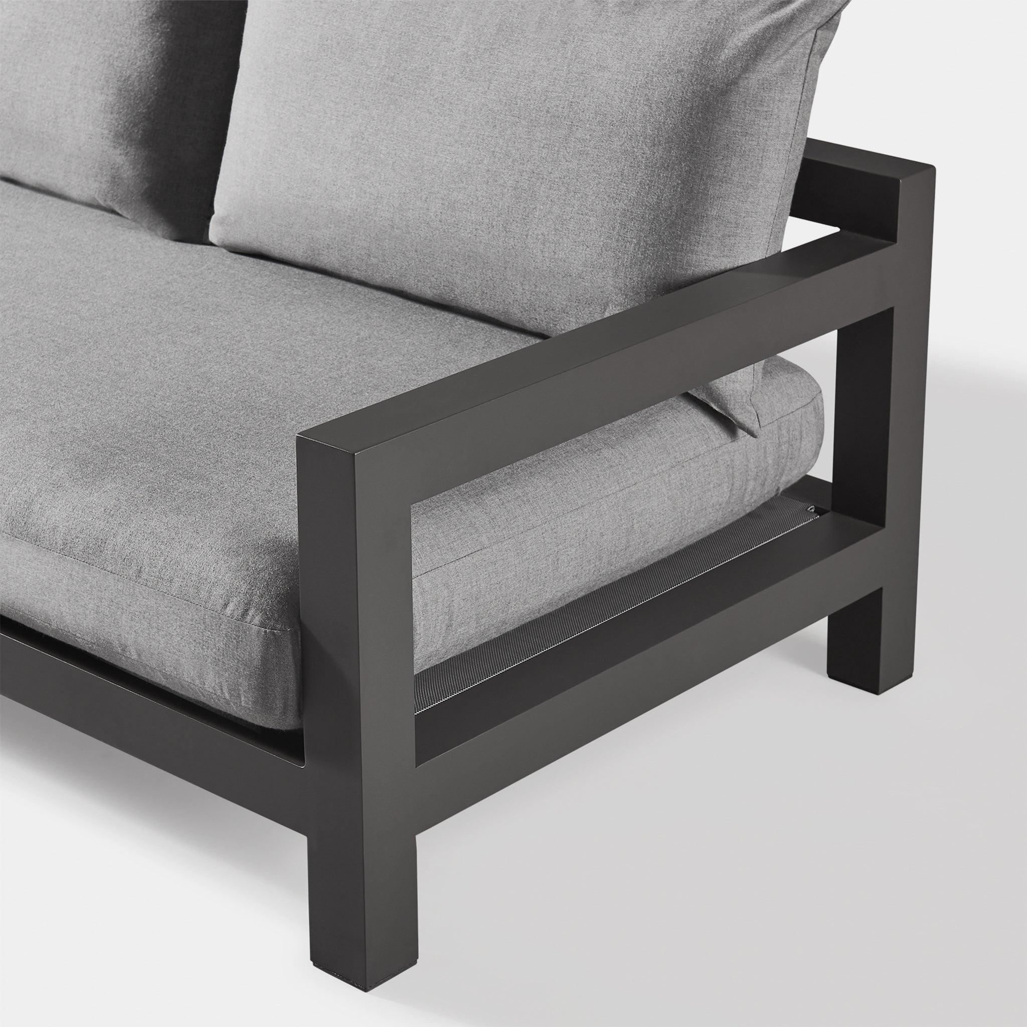 Harbour Pacific Aluminum 2 Seat Sofa - Aluminum Taupe, Siesta Indigo, Batyline White