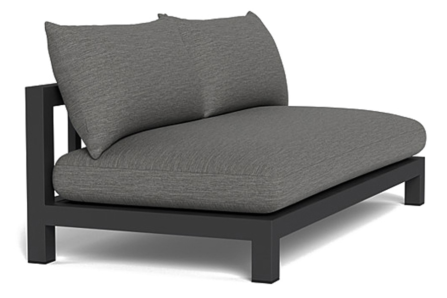 Harbour Pacific Aluminum 2 Seat Armless Sofa - Aluminum Asteroid, Siesta Ivory