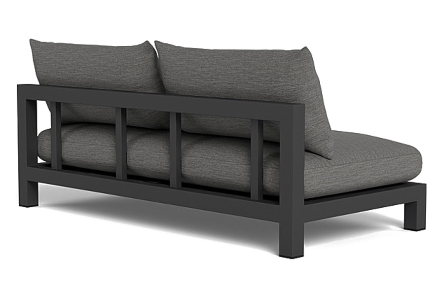 Harbour Pacific Aluminum 2 Seat Armless Sofa - Aluminum Asteroid, Siesta Ivory