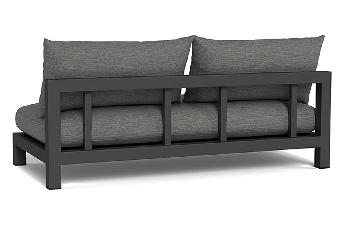 Harbour Pacific Aluminum 2 Seat Armless Sofa - Aluminum Asteroid, Siesta Ivory