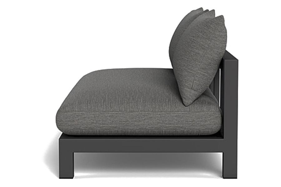 Harbour Pacific Aluminum 2 Seat Armless Sofa - Aluminum Asteroid, Siesta Ivory