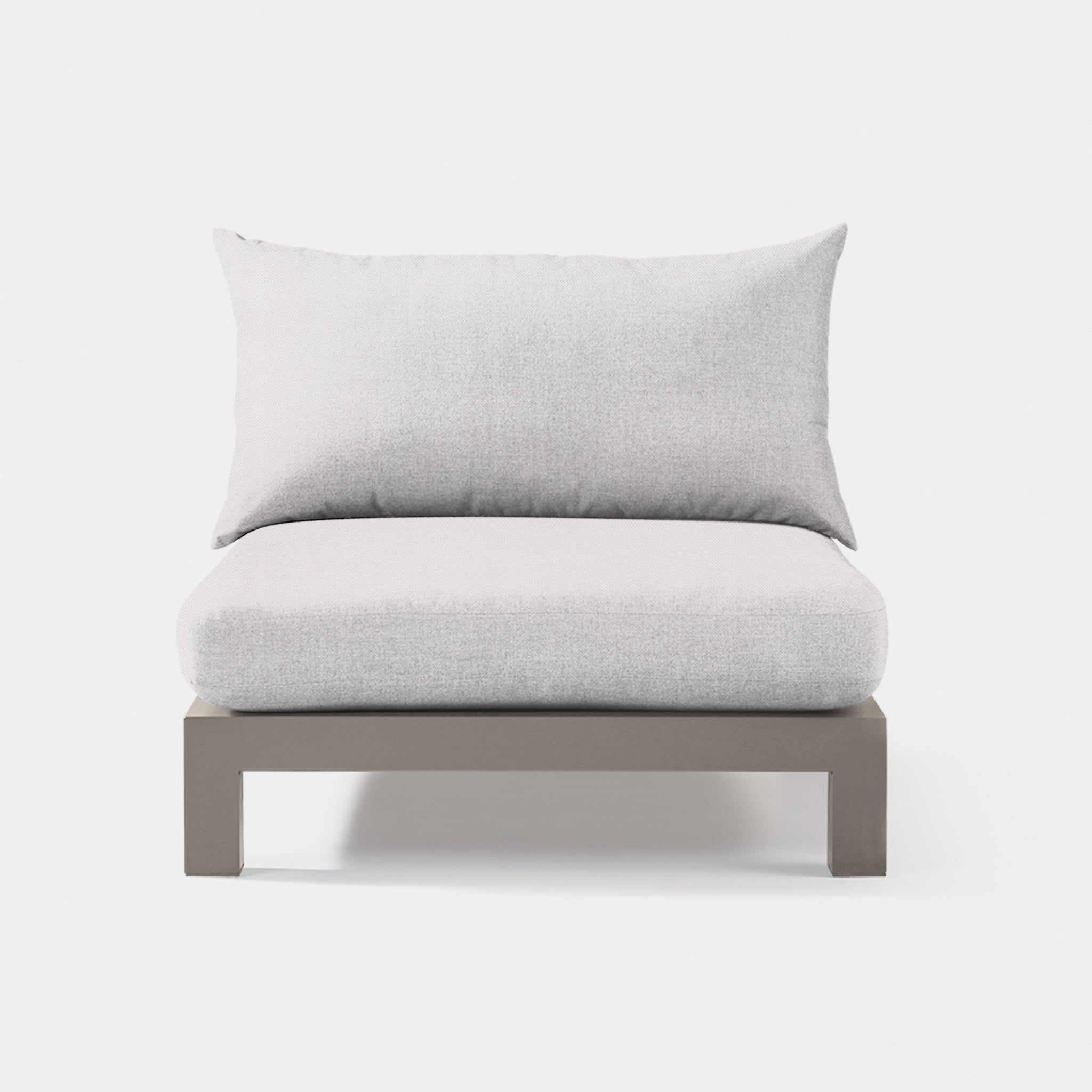 Harbour Pacific Aluminum Armless Single - Aluminum Taupe / Panama Blanco / Batyline White