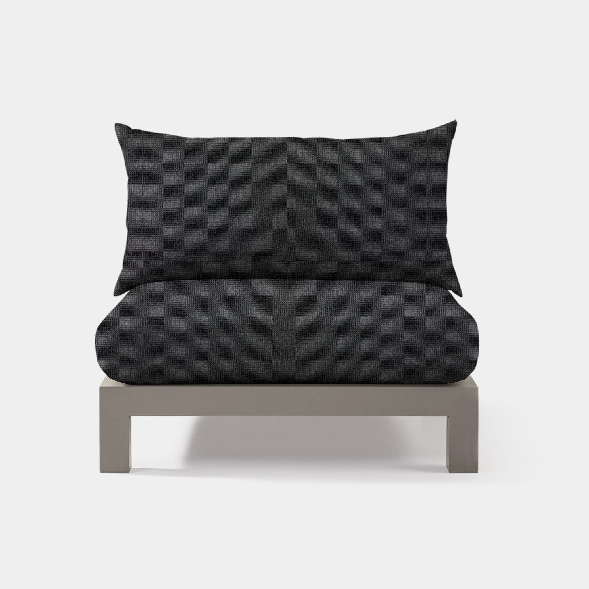 Harbour Pacific Aluminum Armless Single - Aluminum Taupe / Panama Grafito / Batyline White